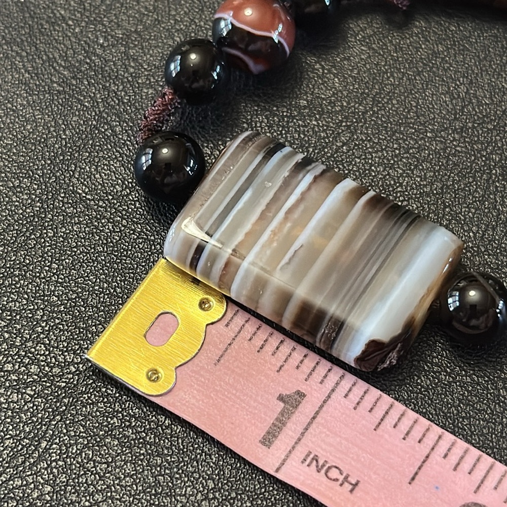 Beautiful Striped Agate Natural Stone Adjustable Friendship Bracelet - Picture 12 of 14